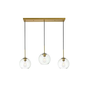 BAXTER 3-Light Pendant in Brass