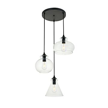 DESTRY 3-Light Pendant in Black