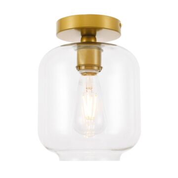 Collier 1-Light Flush Mount in Brass