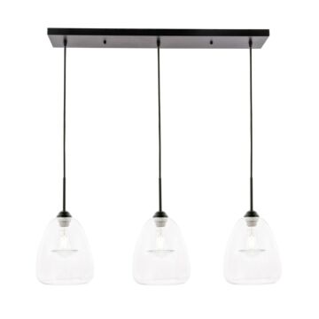 Kason 3-Light Pendant in Black