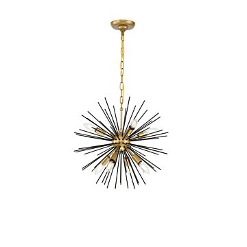 Timber 8-Light Pendant in brass