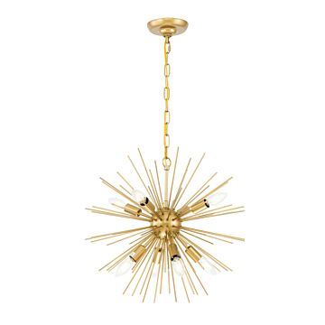 Timber 8-Light Pendant in Brass