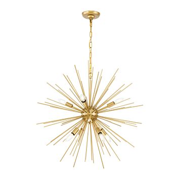 Timber 8-Light Pendant in Brass