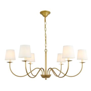 Eclipse 6-Light Chandelier in Brass