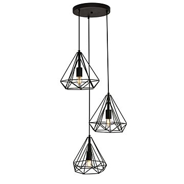 Jago 3-Light Pendant in Black