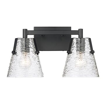 Analia 2-Light Bathroom Vanity Light in Matte Black