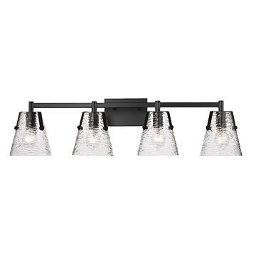 Analia 4-Light Bathroom Vanity Light in Matte Black