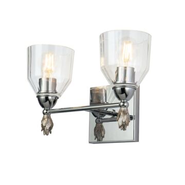 Felice 2-Light Bathroom Vanity Light in Polished Chrome