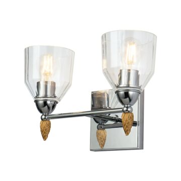 Felice 2-Light Bathroom Vanity Light in Polished Chrome