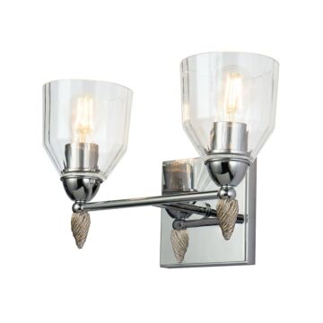 Felice 2-Light Bathroom Vanity Light in Polished Chrome