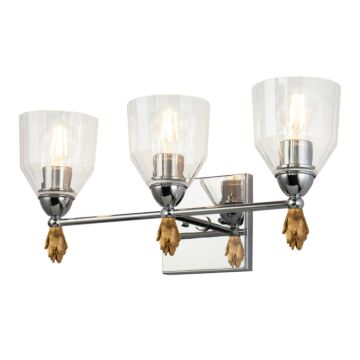 Felice 3-Light Bathroom Vanity Light in Polished Chrome