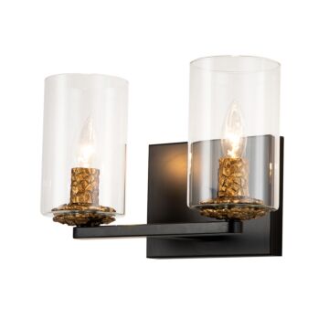 Bolivar 2-Light Bathroom Vanity Light in Matte Black