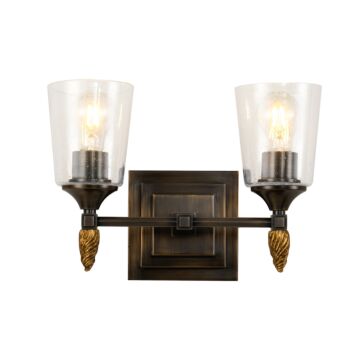 Vetiver 2-Light Bathroom Vanity Light in Dark Bronze