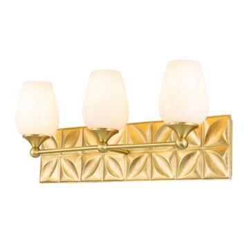 Epsilon 3-Light Bathroom Vanity Light in Aged Brass