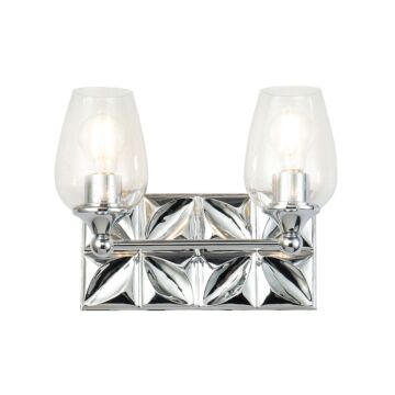 Epsilon 2-Light Bathroom Vanity Light in Polished Chrome