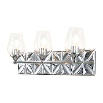 Epsilon 3-Light Bathroom Vanity Light in Polished Chrome