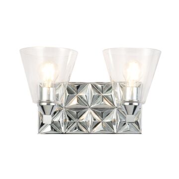 Alpha 2-Light Bathroom Vanity Light in Polished Chrome