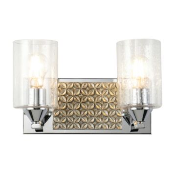 Arcadia 2-Light Bathroom Vanity Light in Polished Chrome