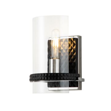 Mazant 1-Light Wall Sconce in Matte Black + Polished Chrome