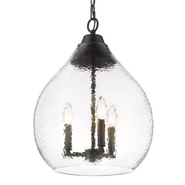 Ariella BLK Three Light Pendant in Matte Black by Golden