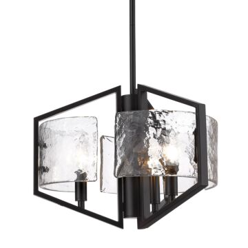 Varsha Three Light Pendant in Matte Black by Golden