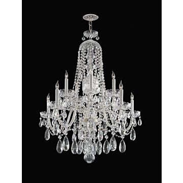 Traditional Crystal Ten Light Chandelier in Polished Chrome by Crystorama