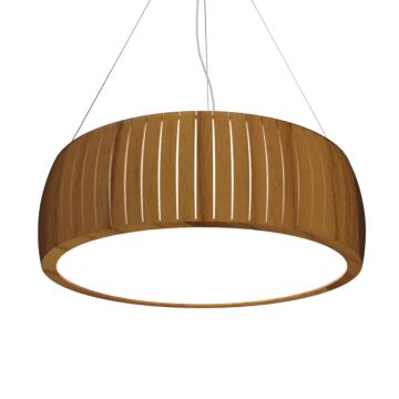 Barrel 3-Light Pendant in Teak