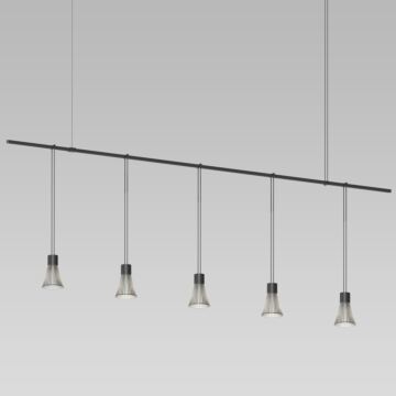 Suspenders Five Light Pendant in Satin Black by Sonneman