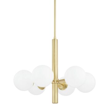 Stella Six Light Chandelier in Aged Brass by Mitzi