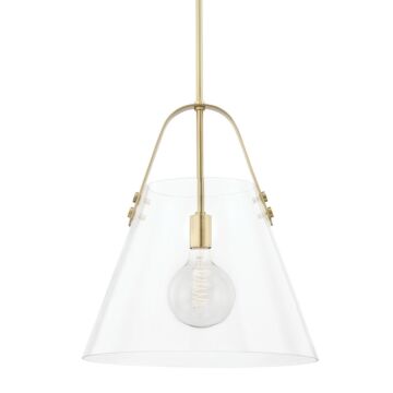 Karin One Light Pendant in Aged Brass by Mitzi