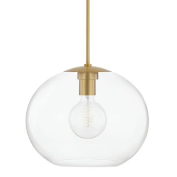 Margot One Light Pendant in Aged Brass by Mitzi