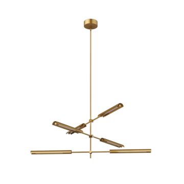 Astrid LED Pendant in Metal Shade Vintage Brass by Alora