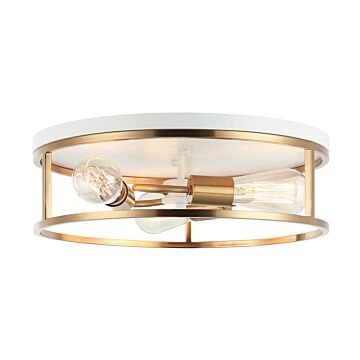Clarke Three Light Flush Mount in White   Aged Gold Brass by Matteo Lighting