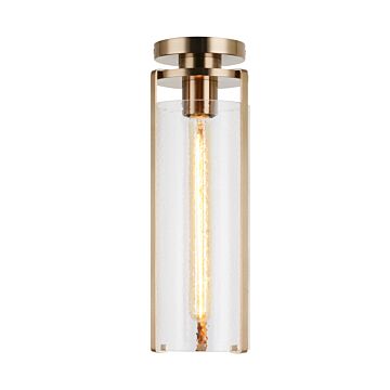 Bayou One Light Flush Mount in Aged Gold Brass by Matteo Lighting