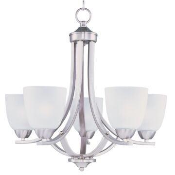 Axis Five Light Chandelier in Satin Nickel by Maxim