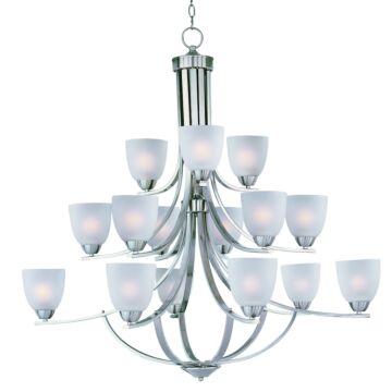 Axis 15 Light Chandelier in Satin Nickel by Maxim