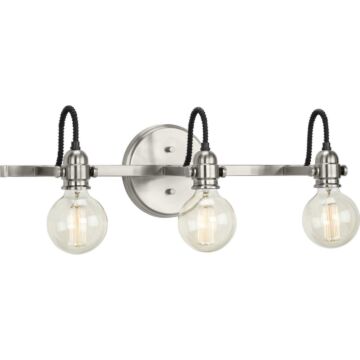 Axle 3-Light Bathroom Vanity Light Bracket in Brushed Nickel