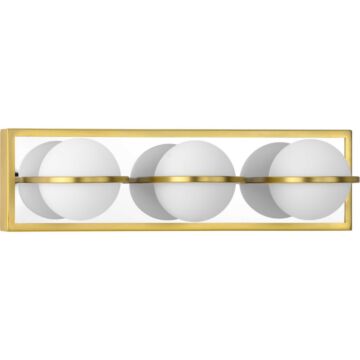 Pearl LED 3-Light LED Bathroom Vanity Light Bracket in Satin Brass