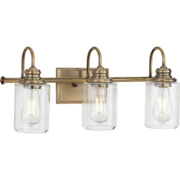 Aiken 3-Light Bathroom Vanity Light Bracket in Vintage Brass