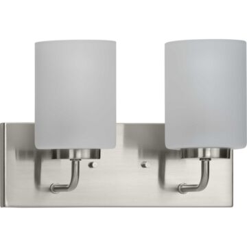 Merry 2-Light Bathroom Vanity Light Bracket in Brushed Nickel