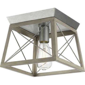 Briarwood 1-Light Flush Mount in Galvanized Finish