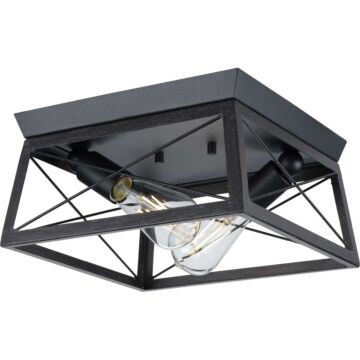 Briarwood 2-Light Flush Mount in Textured Black