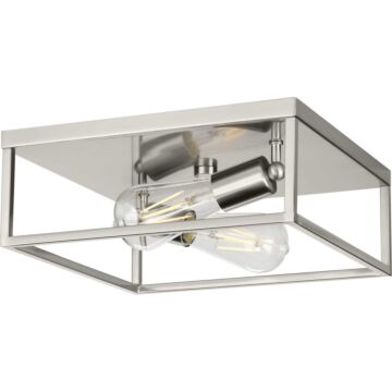 Perimeter 2-Light Flush Mount in Brushed Nickel