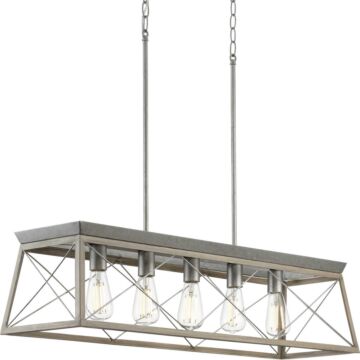 Briarwood 5-Light Island Chandelier in Galvanized Finish