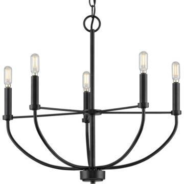 Leyden 5-Light Chandelier in Matte Black