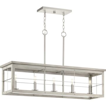 Hedgerow 5-Light Island Pendant in Brushed Nickel
