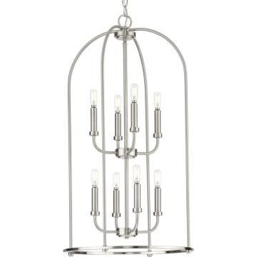 Leyden 8-Light Foyer Pendant in Brushed Nickel