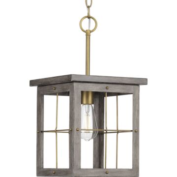 Hedgerow 1-Light Pendant in Distressed Brass