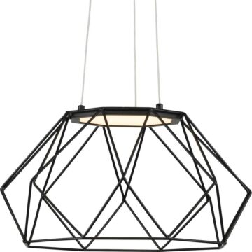 Geodesic LED 1-Light LED Pendant in Matte Black