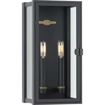 Stature 2-Light Wall Lantern in Textured Black